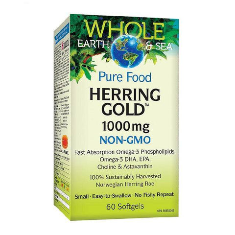 Natural Factors Whole Earth and Sea Herring Gold 1000mg 60 Softgels - YesWellness.com