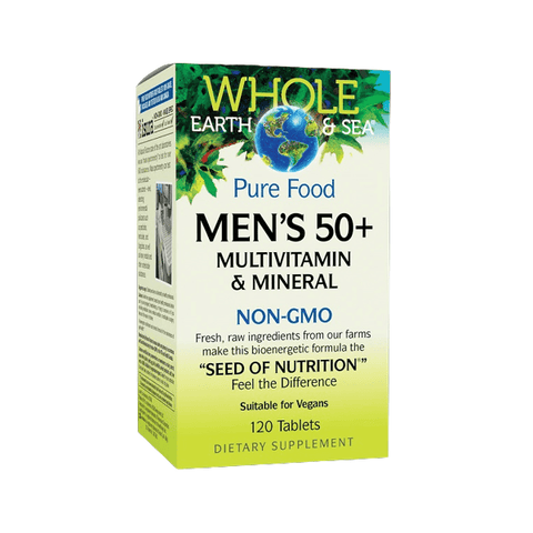 Natural Factors Whole Earth and Sea Men's 50+ Multivitamin and Mineral Tablets - YesWellness.com
