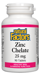Natural Factors Zinc Chelate 25mg Tablets - 90 tablets - YesWellness.com