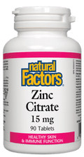Natural Factors Zinc Citrate 15mg Tablets - 90 tablets - YesWellness.com