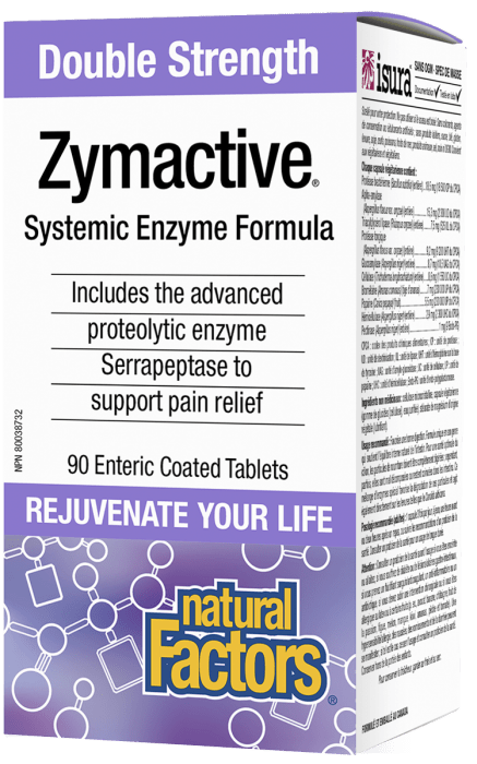 Natural Factors Zymactive Double Strength 90 Enteric Coated Tablets - YesWellness.com