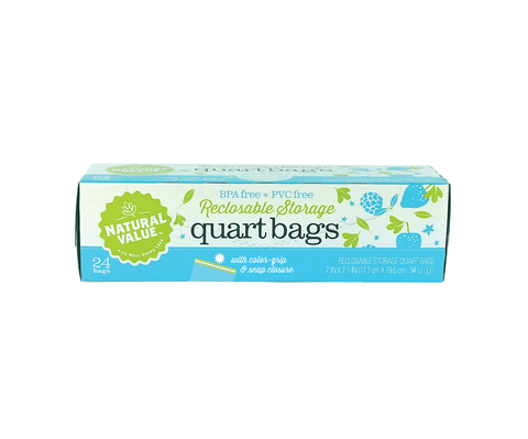 Natural Value Bags - Reclosable Quart Storage 24 ct - YesWellness.com