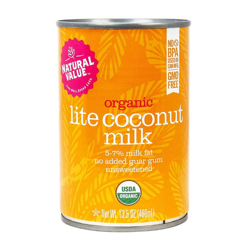 Natural Value Organic Coconut Milk - Lite Fair Trade 400ml - YesWellness.com