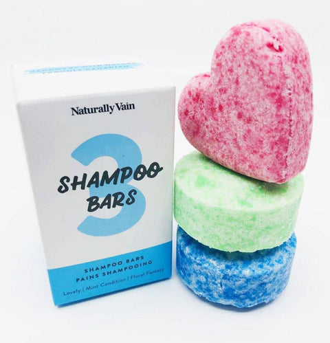 Naturally Vain 3 Solid Shampoo Bars Set - YesWellness.com