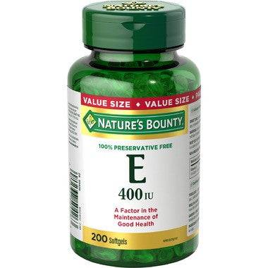 Nature's Bounty 100% Preservative Free Vitamin E 400IU - YesWellness.com