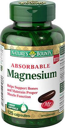 Nature's Bounty Absorbable Magnesium 125 Softgels - YesWellness.com
