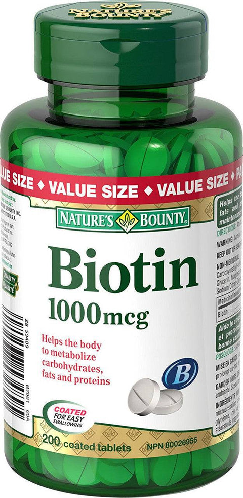 Nature's Bounty Biotin 1000 mcg 200 Coated Tablets - YesWellness.com