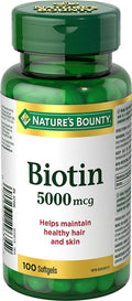 Nature's Bounty Biotin 5000 mcg - 100 soft gels - YesWellness.com