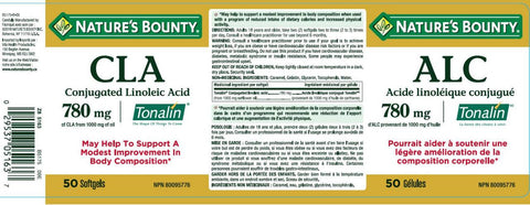 Nature's Bounty CLA Conjugated Linoic Acid 780 mg 50 Softgels - YesWellness.com