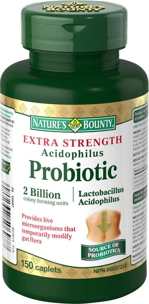 Nature's Bounty Extra Strength Acidophilus Probiotic - 150 Caplets - YesWellness.com