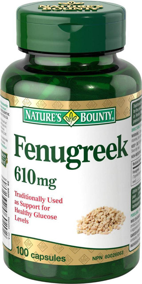 Nature's Bounty Fenugreek 610 mg - 100 capsules - YesWellness.com