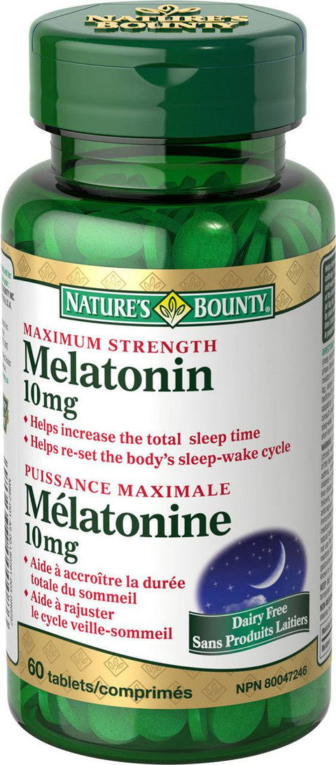 Nature's Bounty Maximum Strength Melatonin 10 mg - 60 tablets - YesWellness.com