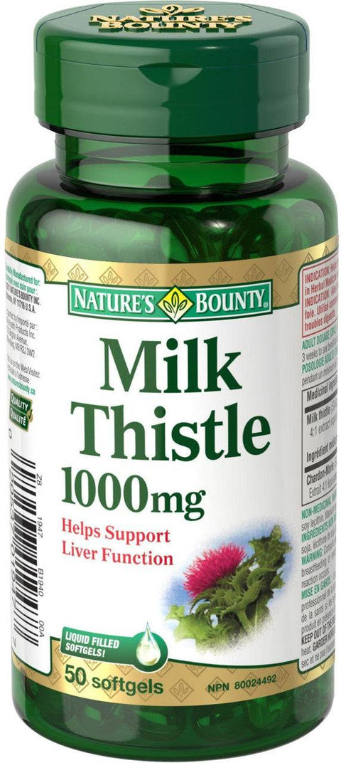 Nature's Bounty Milk Thistle 1000 mg - 50 Softgels - YesWellness.com