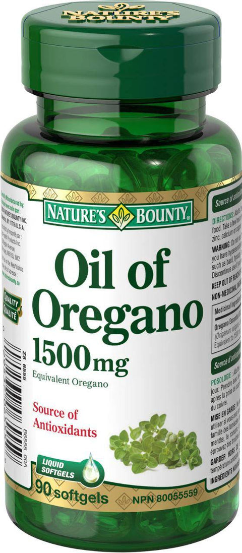 Expires June 2024 Clearance Nature's Bounty Oil of Oregano 1500 mg 90 Softgels - YesWellness.com