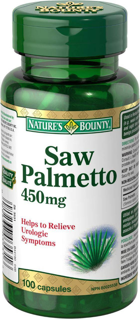 Nature's Bounty Saw Palemetto 450 mg - 100 capsules - YesWellness.com