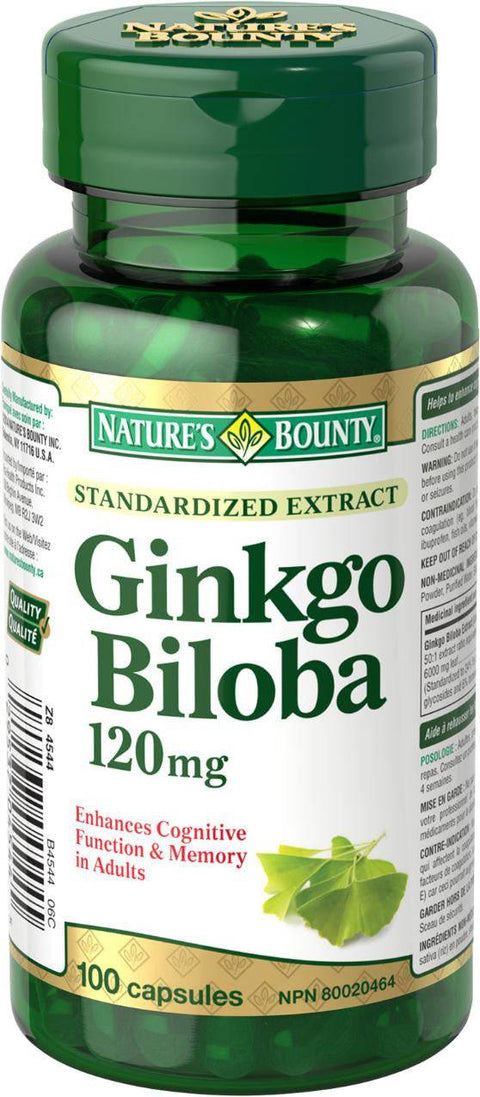 Nature’s Bounty Standardized Extract Ginkgo Biloba 120mg - YesWellness.com
