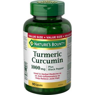 Nature's Bounty Turmeric Curcumin 1000mg Plus Black Pepper 90 Capsules - YesWellness.com