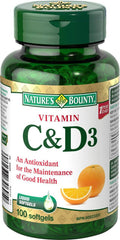 Nature's Bounty Vitamin C and D3 - 100 soft gels - YesWellness.com