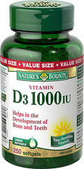 Expires March 2026 Clearance Nature's Bounty Vitamin D3 1000 IU 250 Softgels