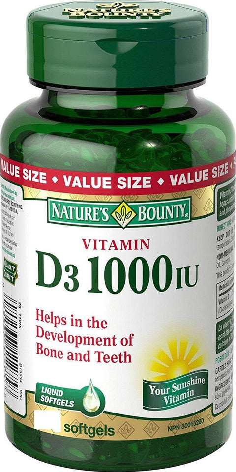 Nature's Bounty Vitamin D3 1000 IU - YesWellness.com