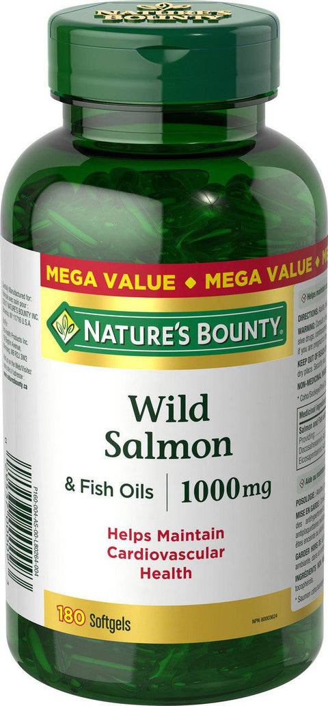Nature's Bounty Wild Salmon 1000 mg plus Fish Oil 180 soft gels - YesWellness.com