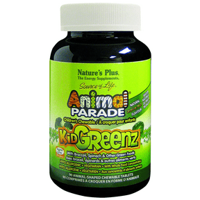 Expires March 2026 Clearance Nature's Plus Animal Parade Kidgreenz Chews 90 Tablets Tropical Fruit