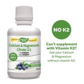 Nature's Way Calcium & Magnesium Citrate 2:1 with Collagen - Blueberry 500 ml - YesWellness.com