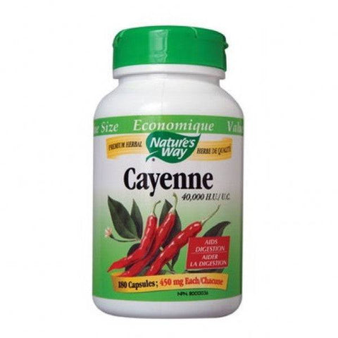 Nature's Way Cayenne Pepper 40,000 HU 180 capsules - YesWellness.com