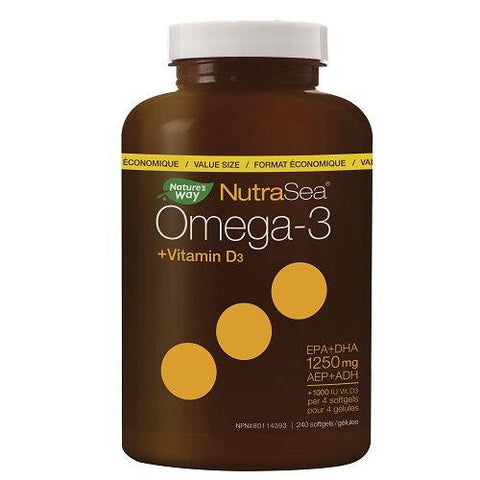 Nature's Way NutraSea Omega-3 +Vitamin D3 240 Softgels - YesWellness.com