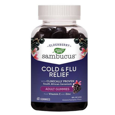 Nature's Way Sambucus Cold and Flu Relief 60 Gummies - YesWellness.com