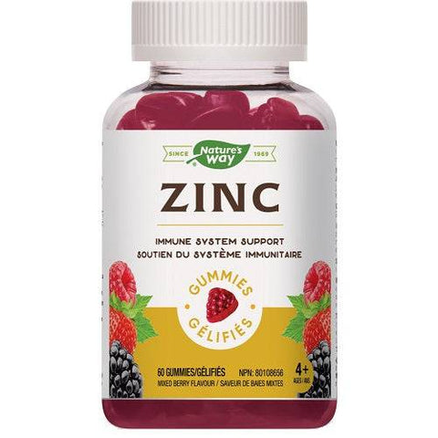 Nature’s Way Zinc Immune System Support Mixed Berry 60 Gummies - YesWellness.com