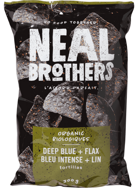 Neal Brothers Tortilla Chips - Deep Blue & Flax 300 g (Case of 12) - YesWellness.com