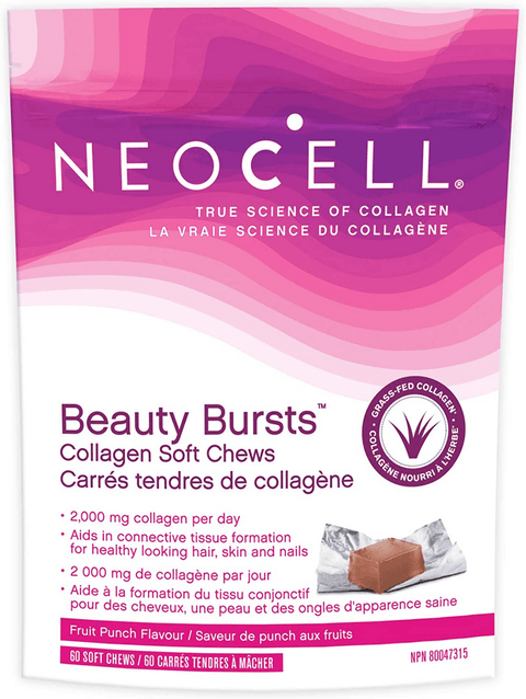 NeoCell Beauty Bursts Collagen Soft Chews Fruit Punch Flavour 60 Soft Chews - YesWellness.com