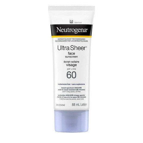 Neutrogena Ultra Sheer Face Sunscreen SPF60 88mL Lotion - YesWellness.com