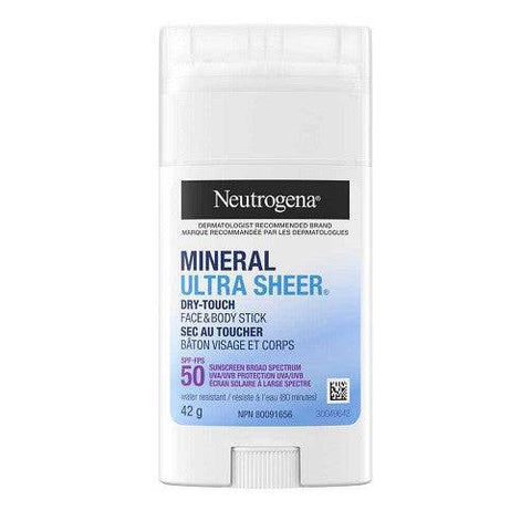 Neutrogena Ultra Sheer Mineral Stick SPF50 42g - YesWellness.com