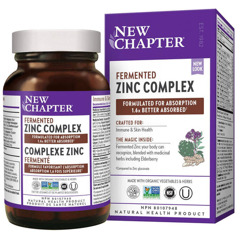 New Chapter Fermented Zinc Complex (60 Tablets) - YesWellness.com
