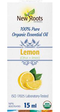 New Roots Herbal 100% Lemon Pure Organic Essential Oil 15mL - YesWellness.com