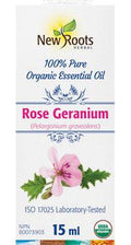 New Roots Herbal 100% Rose Geranium Pure Organic Essential Oil 15mL - YesWellness.com