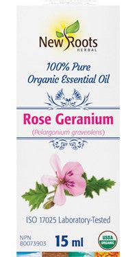 Expires December 2025 Clearance New Roots Herbal 100% Rose Geranium Pure Organic Essential Oil 15mL