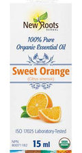 New Roots Herbal 100% Sweet Orange Pure Organic Essential Oil 15mL - YesWellness.com