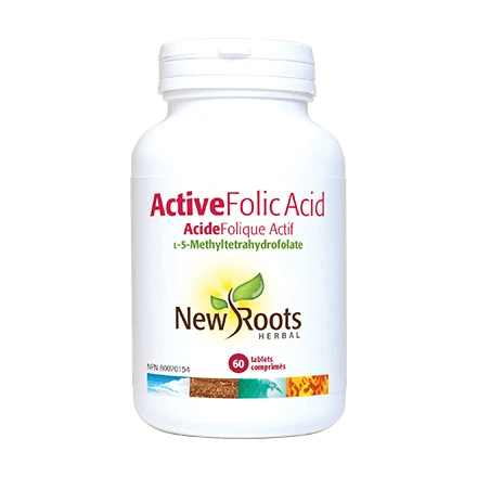 New Roots Herbal Active Folic Acid L-5-Methyltetrahydrofolate 60 Tablets - YesWellness.com
