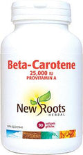 New Roots Herbal Beta-Carotene 25,000IU 90 Softgels - YesWellness.com