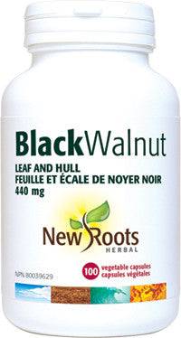 New Roots Herbal Black Walnut Leaf and Hull 440mg 100 Veg Capsules - YesWellness.com