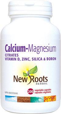 New Roots Herbal Calcium Magnesium Citrate with Vitamin D, Zinc, Silica & Boron - YesWellness.com