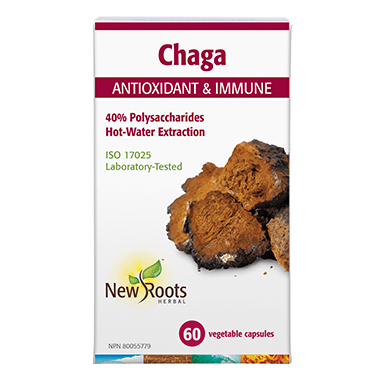 New Roots Herbal Chaga Extract 60 Veg Capsules - YesWellness.com