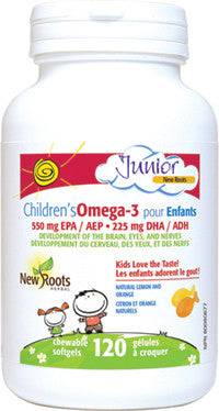New Roots Herbal Children's Omega-3 120 Chewable Softgels - YesWellness.com