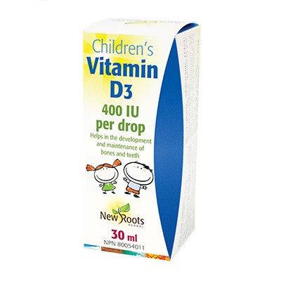 New Roots Herbal Children's Vitamin D3 400 IU per drop 30 ml - YesWellness.com