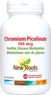 New Roots Herbal Chromium Picolinate 500mcg 100 Veg Capsules - YesWellness.com