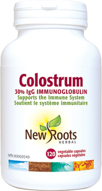 Expires April 2026 Clearance New Roots Herbal Colostrum - 30% IgG Immunoglobulin 120 Veg Caps