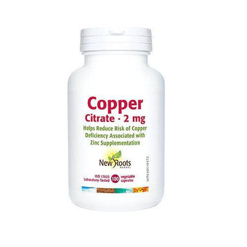 New Roots Herbal Copper Citrate 2mg 100 Capsules - YesWellness.com